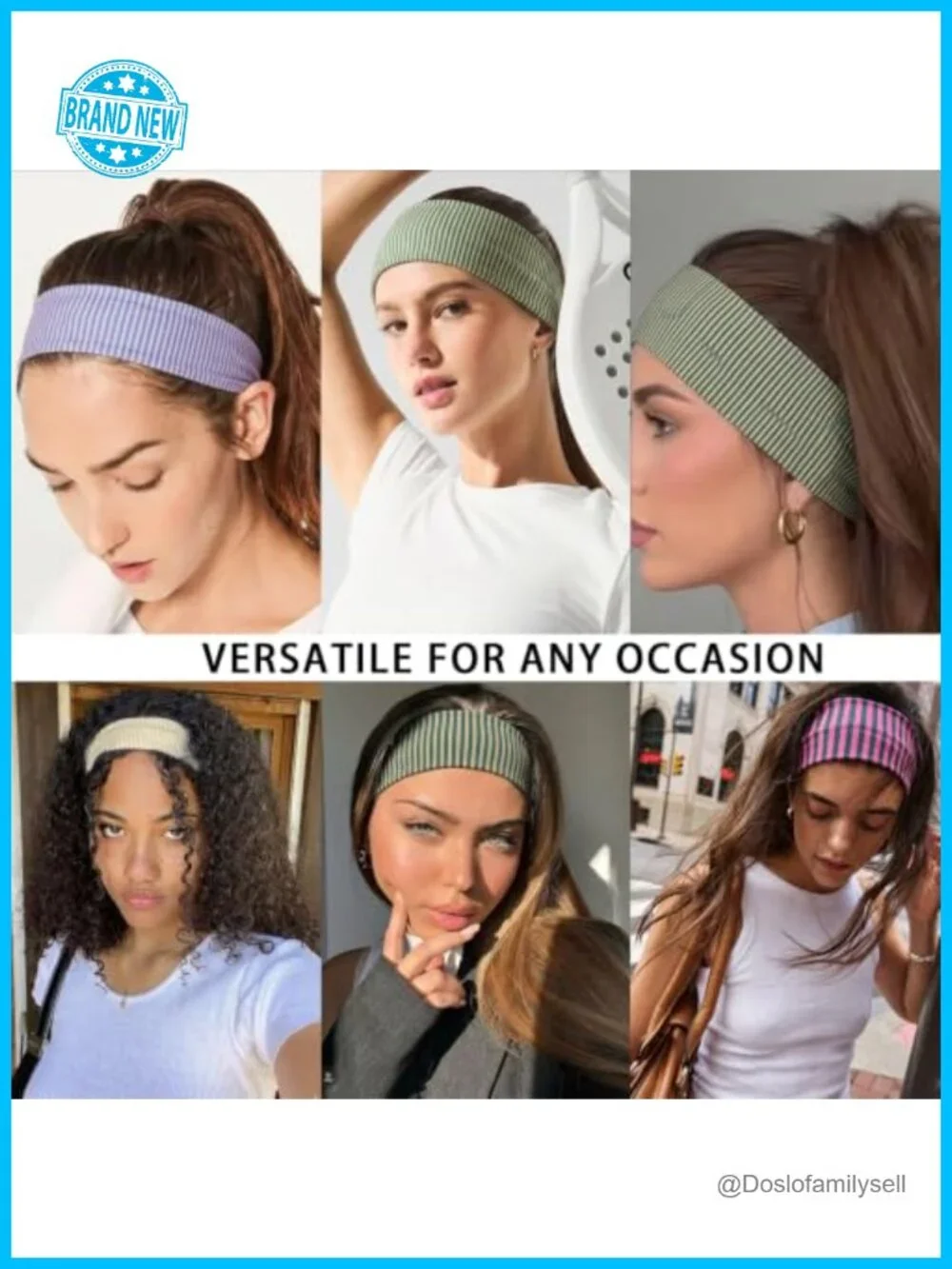 Wide Striped Workout Headbands Non Slip Stretchy Hair Accessories 4 Pack